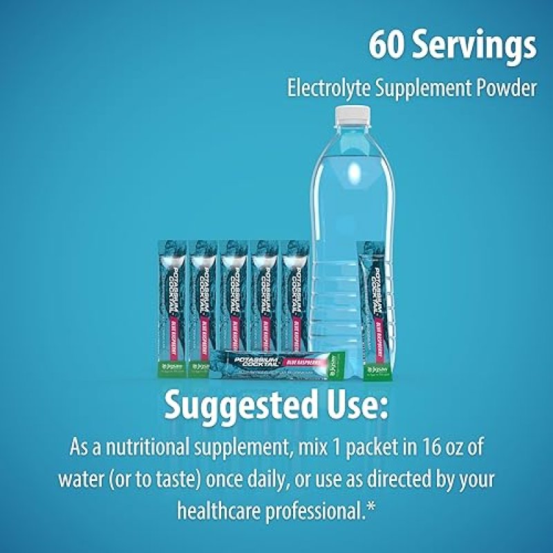 JIGSAW HEALTH POTASSIUM COCKTAIL BLUE RASPBERRY FLAVOR 60 SERVINGS (PACKETS)
