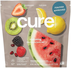CURE HYDRATION PLANT-BASED ELECTROLYTE DRINK MIX | COCONUT WATER | NON-GMO | VEGAN | 28 PACKETS