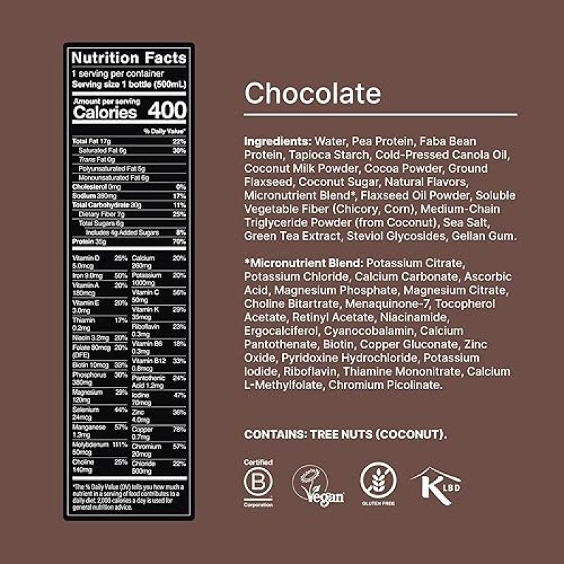 HUEL BLACK EDITION CHOCOLATE READY-TO-DRINK MEAL REPLACEMENT - 35G PROTEIN, 27 VITAMINS, VEGAN, GLUTEN-FREE - 16.9 FL OZ (12 PACK)