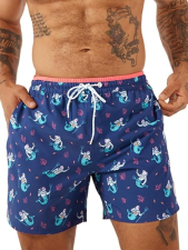CHUBBIES MEN'S SWIM TRUNKS: 5.5” BEACH SHORTS WITH 4-WAY STRETCH & MESH LINING