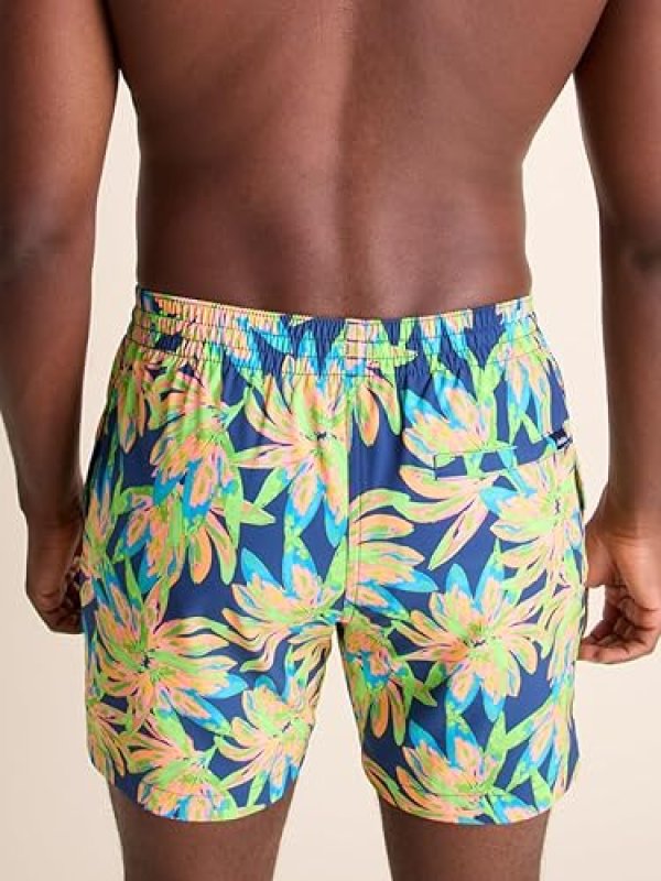 CHUBBIES MEN'S SWIM TRUNKS WITH 4-WAY STRETCH, 5.5" BEACH SHORTS - ELASTIC WAIST, DRAWSTRING, MESH LINING