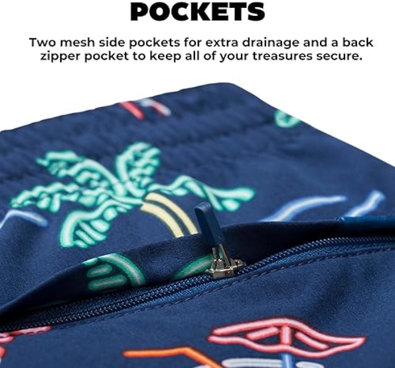 CHUBBIES MEN'S SWIM TRUNKS WITH 4-WAY STRETCH, 5.5" BEACH SHORTS - ELASTIC WAIST, DRAWSTRING, MESH LINING