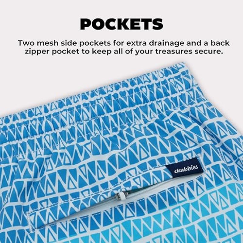 CHUBBIES MEN'S SWIM TRUNKS: 5.5" BEACH SHORTS WITH 4-WAY STRETCH AND MESH LINING
