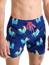 CHUBBIES MEN'S SWIM TRUNKS: 4-WAY STRETCH BEACH SHORTS WITH ELASTIC WAIST - 5.5" LENGTH