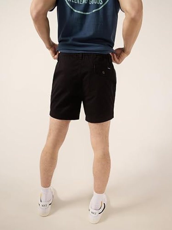 CHUBBIES MEN'S 5.5 INCH CHINO SHORTS WITH ELASTIC WAISTBAND - CASUAL SHORTS WITH POCKETS, STRETCH COTTON BLEND