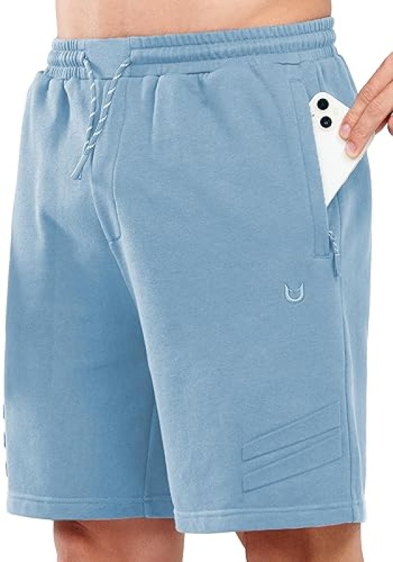 NORTHYARD MEN'S COTTON RUNNING SHORTS WITH ZIPPER POCKETS - 7" WORKOUT GYM SHORTS