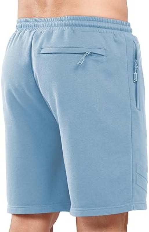 NORTHYARD MEN'S COTTON RUNNING SHORTS WITH ZIPPER POCKETS - 7" WORKOUT GYM SHORTS