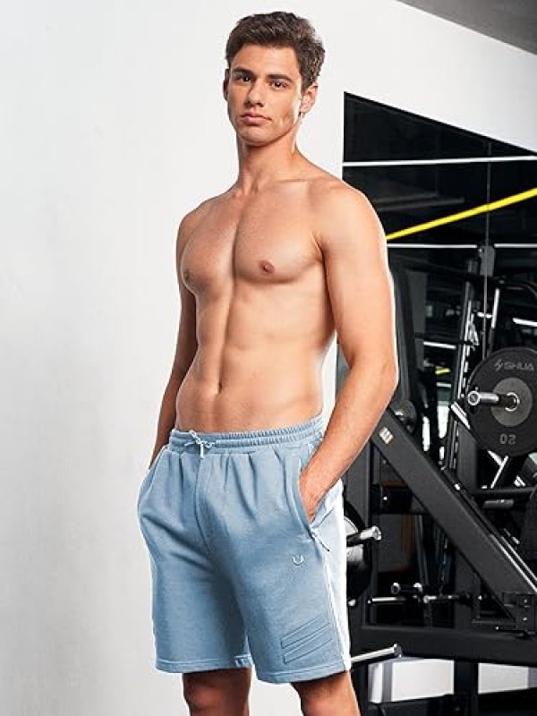 NORTHYARD MEN'S COTTON RUNNING SHORTS WITH ZIPPER POCKETS - 7" WORKOUT GYM SHORTS