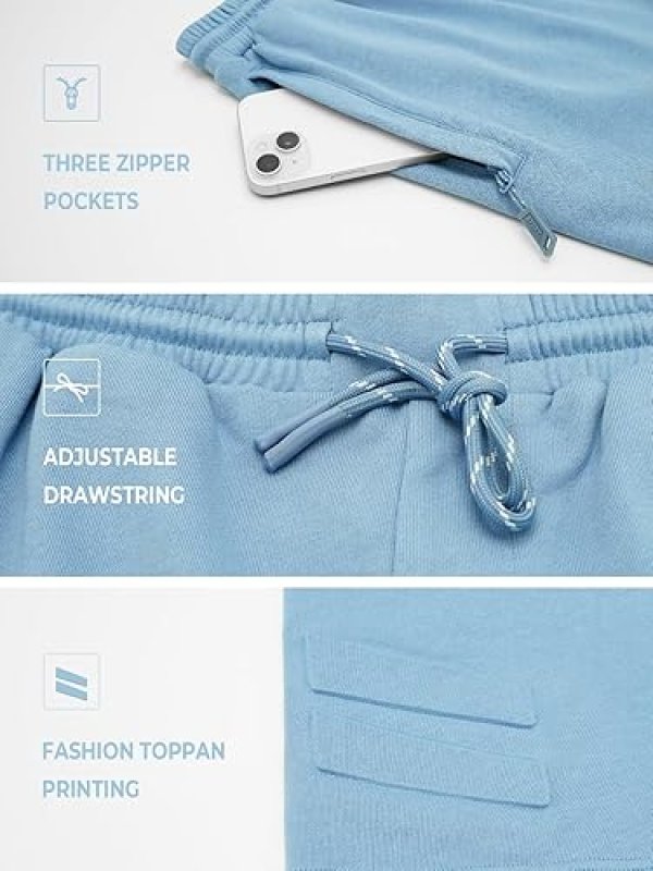 NORTHYARD MEN'S COTTON RUNNING SHORTS WITH ZIPPER POCKETS - 7" WORKOUT GYM SHORTS