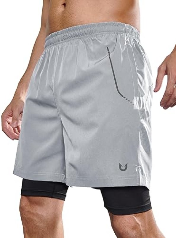 NORTHYARD MEN'S 2-IN-1 WORKOUT SHORTS 5" - QUICK DRY ATHLETIC SHORTS WITH PHONE POCKETS