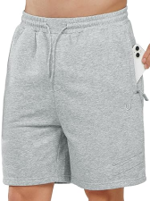 NORTHYARD MEN'S COTTON ATHLETIC RUNNING SHORTS WITH ZIPPER POCKETS - 7" WORKOUT GYM SHORTS