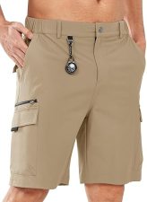 NORTHYARD MEN'S LIGHTWEIGHT 9" CARGO SHORTS FOR HIKING, GOLF, WORK - QUICK DRY, 7 POCKETS