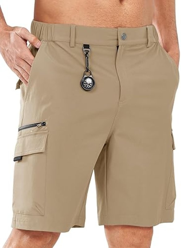 NORTHYARD MEN'S LIGHTWEIGHT 9" CARGO SHORTS FOR HIKING, GOLF, WORK - QUICK DRY, 7 POCKETS