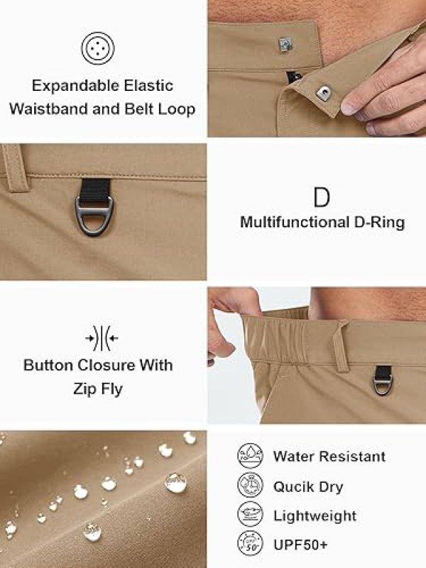 NORTHYARD MEN'S LIGHTWEIGHT 9" CARGO SHORTS FOR HIKING, GOLF, WORK - QUICK DRY, 7 POCKETS