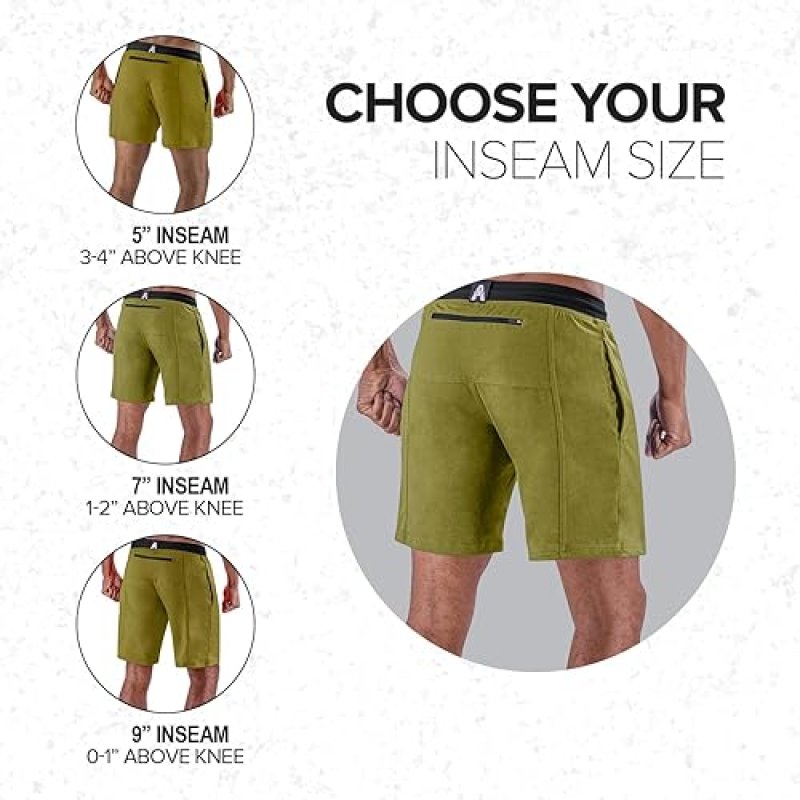 ANTHEM ATHLETICS EVOLFLEX MEN'S WORKOUT SHORTS WITH 5" 7" 9" INSEAM OPTIONS FOR GYM & RUNNING