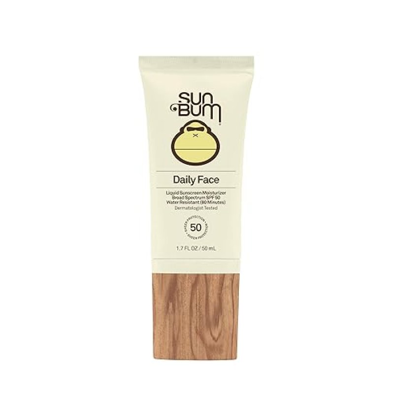 SUN BUM DAILY SPF 50 FACE SUNSCREEN - BROAD SPECTRUM MOISTURIZING FACIAL LOTION WITH VITAMIN E - VEGAN, HAWAII COMPLIANT - TRAVEL SIZE 1.7 OZ