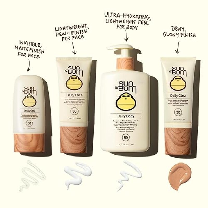 SUN BUM DAILY SPF 50 FACE SUNSCREEN - BROAD SPECTRUM MOISTURIZING FACIAL LOTION WITH VITAMIN E - VEGAN, HAWAII COMPLIANT - TRAVEL SIZE 1.7 OZ