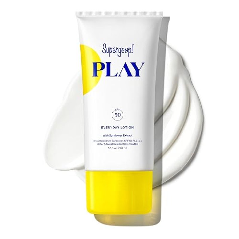 SUPERGOOP! PLAY EVERYDAY LOTION SPF 50 - BROAD SPECTRUM SUNSCREEN - SENSITIVE SKIN - FAST ABSORBING - 5.5 FL OZ