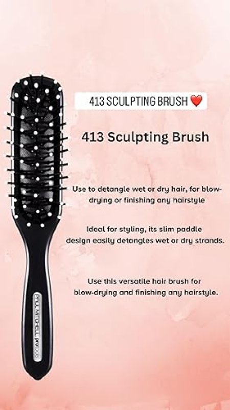 JOHN PAUL MITCHELL PRO TOOLS 413 SCULPTING BRUSH FOR DETANGLING AND STYLING WET/DRY HAIR