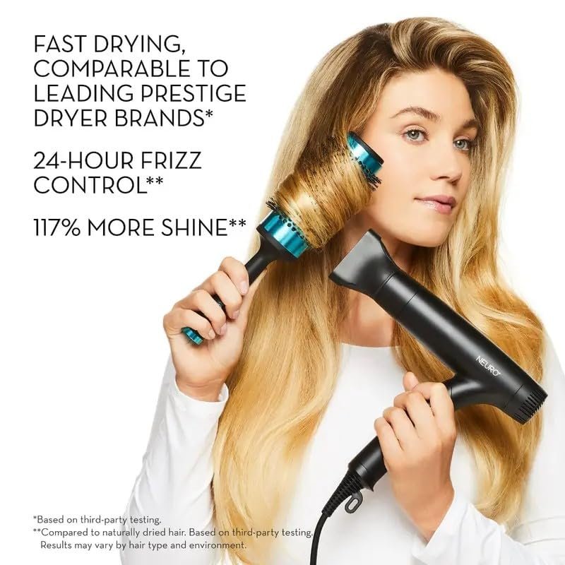 JOHN PAUL MITCHELL NEURO DRY+ FOLDING TRAVEL HAIR DRYER, LIGHTWEIGHT & PORTABLE, BLACK & WHITE, DUAL VOLTAGE