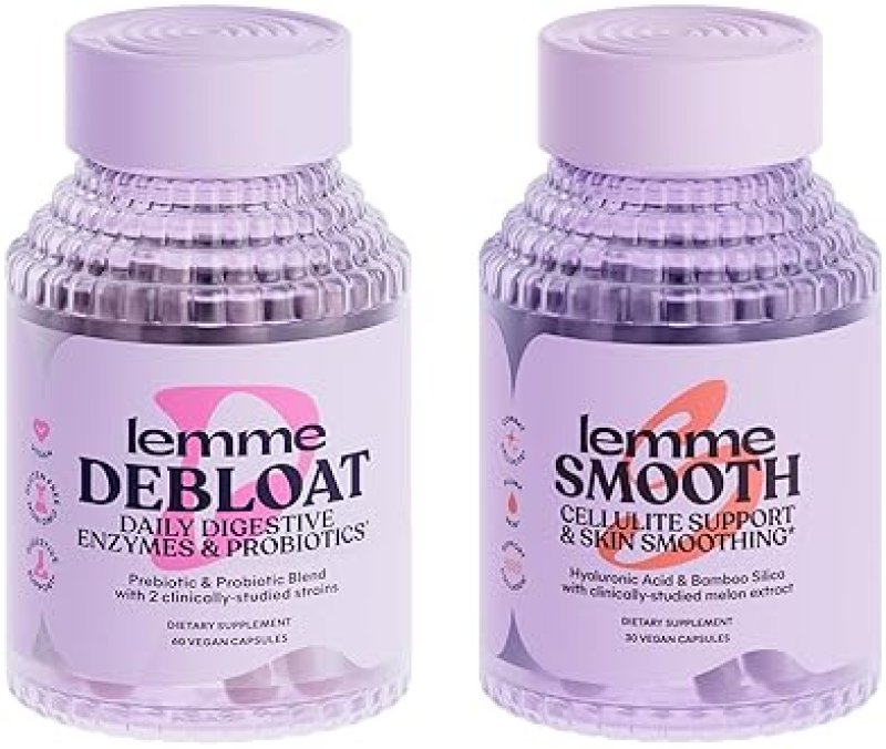 LEMME DEBLOAT & SMOOTHEN BUNDLE: PREBIOTIC, PROBIOTIC & ENZYME CAPSULES FOR BLOATING & CELLULITE RELIEF