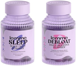 LEMME SLEEP & DEBLOAT BUNDLE: NIGHTTIME AID + GUT HEALTH GUMMIES - GLUTEN-FREE, NON-GMO - 60 CT.