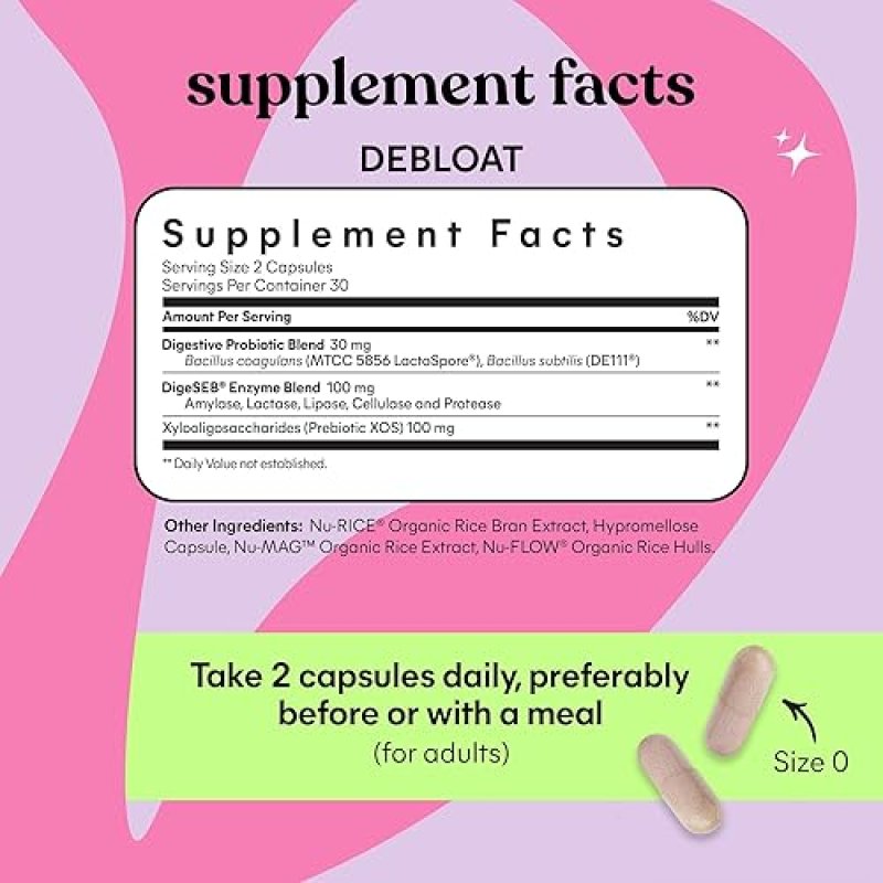 LEMME FAT BURNING & DEBLOAT CAPSULE BUNDLE - METABOLISM BOOST + BLOATING RELIEF - PROBIOTICS & PREBIOTICS - 60 CT.