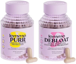 LEMME VAGINAL HEALTH SUPPLEMENT BUNDLE FOR WOMEN - DEBLOAT CAPSULES FOR BLOATING & GAS RELIEF - PROBIOTICS & PREBIOTICS