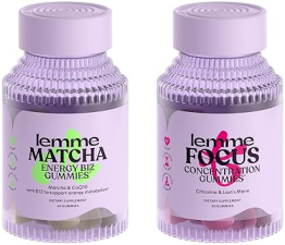 LEMME MATCHA & FOCUS BUNDLE - ENERGY & FOCUS GUMMIES WITH MATCHA, B12, GREEN TEA, COQ10, COGNIZIN CITICOLINE - GLUTEN-FREE (2-PACK)