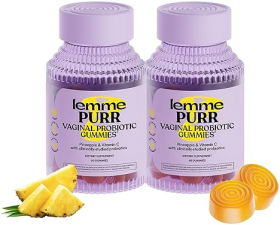 LEMME VAGINAL PROBIOTIC GUMMIES FOR WOMEN - PH BALANCE, IMMUNE SUPPORT - PINEAPPLE FLAVOR (120 COUNT)