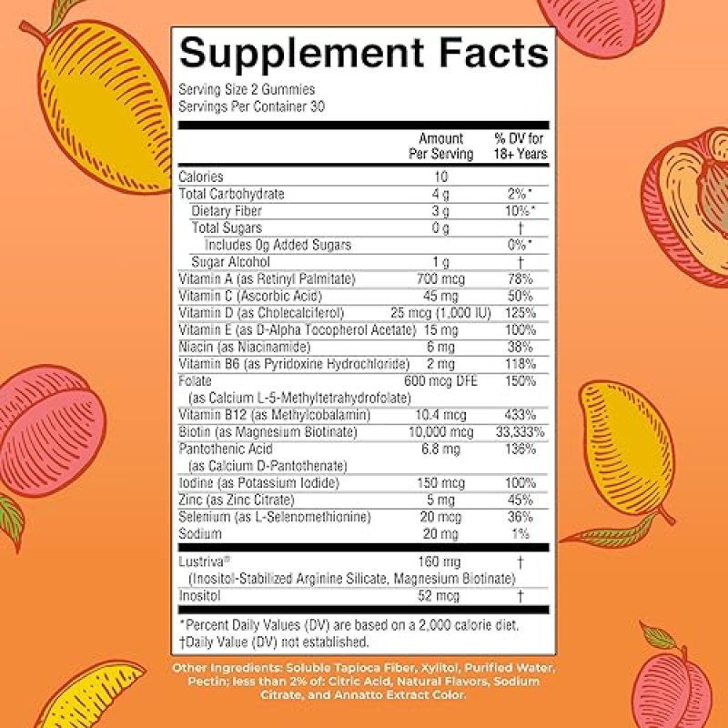 MARYRUTH'S HAIR GROWTH GUMMIES WITH BIOTIN 10000MCG & B VITAMINS FOR THICKER HAIR, SKIN CARE | 30 SERVINGS