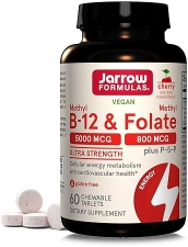 JARROW FORMULAS ULTRA STRENGTH METHYL B-12 & FOLATE CHEWABLES - 60 TABLETS