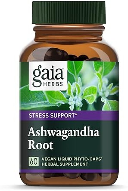 GAIA HERBS ORGANIC ASHWAGANDHA ROOT CAPSULES FOR STRESS RELIEF & IMMUNE SUPPORT - 60 VEGAN CAPSULES