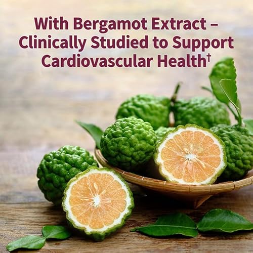 GARDEN OF LIFE HERBALS HEART HEALTH SUPPLEMENT WITH FOLATE & BERGAMOT - CHOLESTEROL SUPPORT, NON-GMO, GLUTEN-FREE - CITRUS FLAVOR