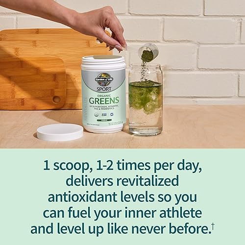 GARDEN OF LIFE ORGANIC UNFLAVORED GREENS & SUPERFOODS POWDER FOR WOMEN & MEN - SPIRULINA, FRUIT, VITAMINS, PROBIOTICS - ATHLETIC SUPPLEMENTS - 30 SERVINGS