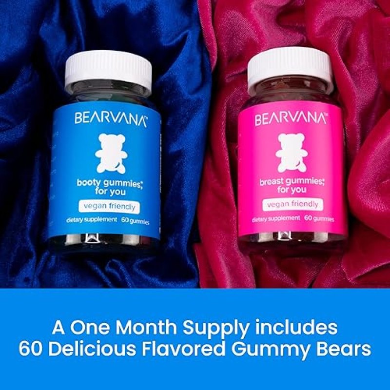 BEARVANA WOMEN'S TOP & PEACH SUPPORT GUMMIES | FITNESS SUPPLEMENT WITH 9 HERBAL EXTRACTS & ESSENTIAL VITAMINS | BERRY FLAVOR