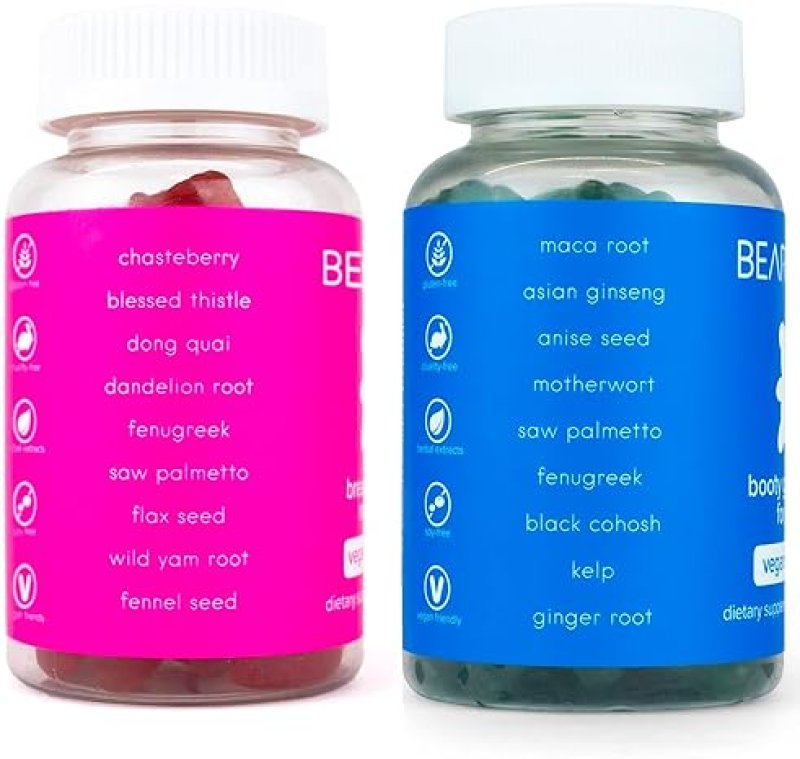 BEARVANA WOMEN'S TOP & PEACH SUPPORT GUMMIES | FITNESS SUPPLEMENT WITH 9 HERBAL EXTRACTS & ESSENTIAL VITAMINS | BERRY FLAVOR