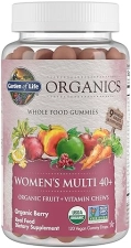 GARDEN OF LIFE ORGANIC WOMEN'S 40+ GUMMY VITAMINS - BERRY FLAVOR - VEGAN, NON-GMO, KOSHER - 120 REAL FRUIT GUMMIES
