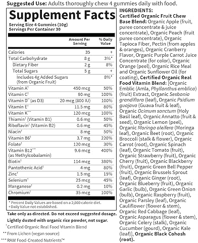 GARDEN OF LIFE ORGANIC WOMEN'S 40+ GUMMY VITAMINS - BERRY FLAVOR - VEGAN, NON-GMO, KOSHER - 120 REAL FRUIT GUMMIES