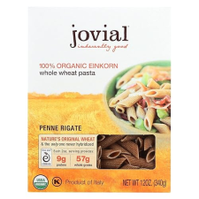 JOVIAL EINKORN PENNE RIGATE PASTA | HIGH PROTEIN | LOWER CARB | MADE IN ITALY | 12 OZ (12 PACK)