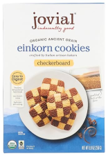 JOVIAL ORGANIC EINKORN CHECKERBOARD COOKIES - HIGH PROTEIN, FAIR TRADE, ALL-NATURAL, LOW CARB/SUGAR - 8.8 OZ