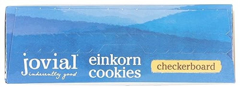 JOVIAL ORGANIC EINKORN CHECKERBOARD COOKIES - HIGH PROTEIN, FAIR TRADE, ALL-NATURAL, LOW CARB/SUGAR - 8.8 OZ