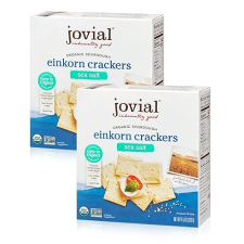 JOVIAL ORGANIC SOURDOUGH EINKORN SEA SALT CRACKERS - CHEESE PLATTER SNACK, USDA ORGANIC, NON-GMO - 4.5 OZ, 2 PACK"