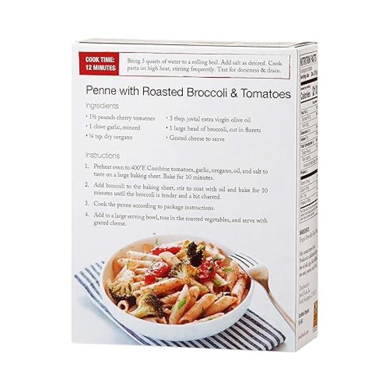 JOVIAL ORGANIC GLUTEN-FREE WHOLE GRAIN BROWN RICE PENNE PASTA - 12 OZ, 12 PACK