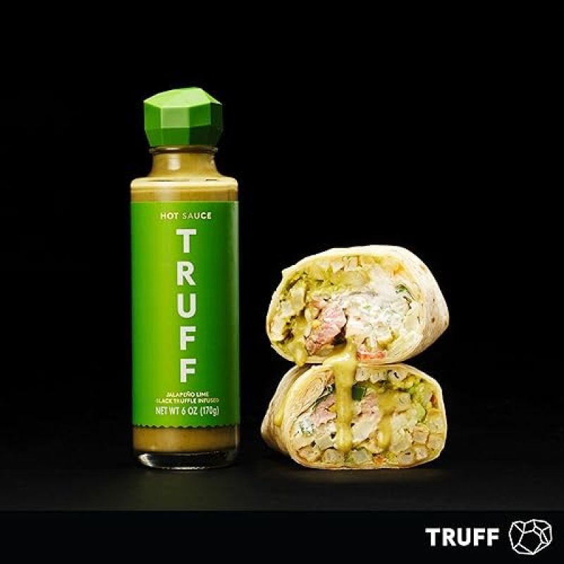 TRUFF JALAPEñO LIME HOT SAUCE 6 OZ. WITH BLACK TRUFFLES & JALAPEñO PEPPERS