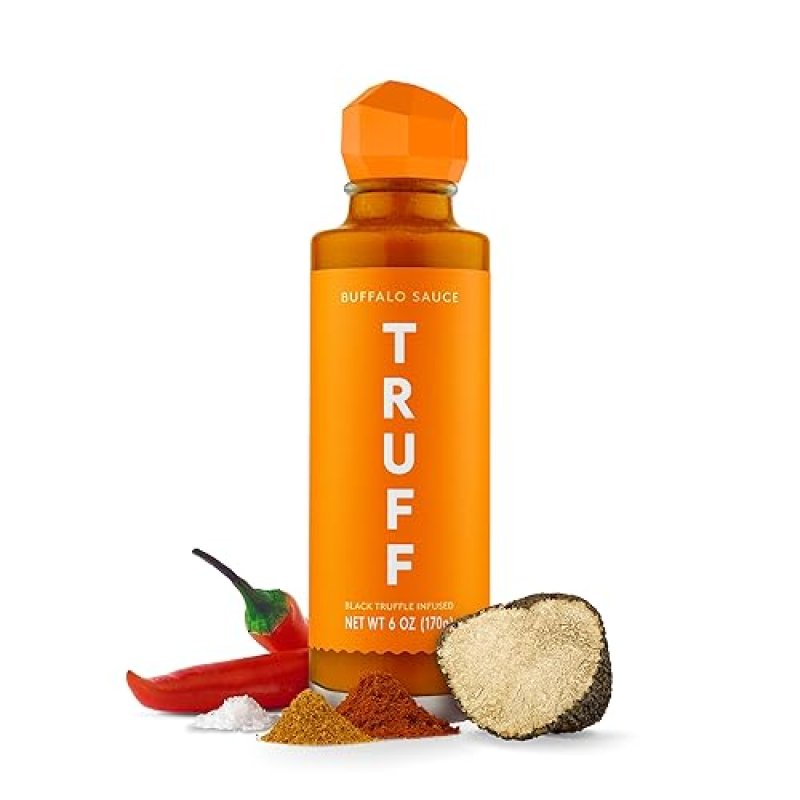 TRUFF BUFFALO SAUCE: GOURMET HOT SAUCE WITH RED CAYENNE PEPPERS AND BLACK TRUFFLE OIL - 6 OZ.