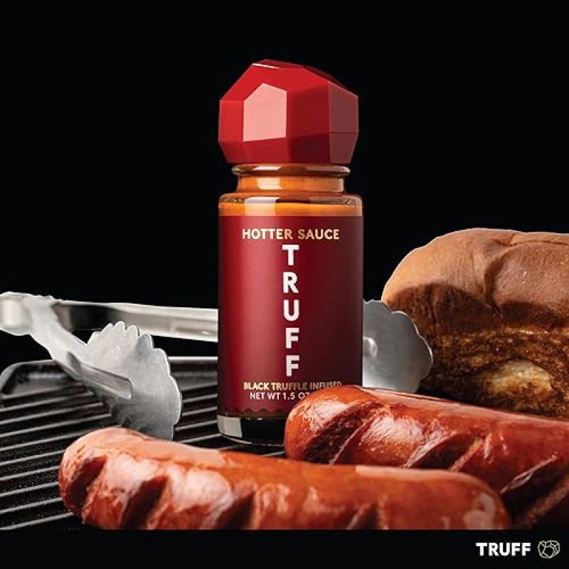 TRUFF HOTTER SAUCE MINI SET - BLACK TRUFFLE & CHILI PEPPERS, 4-PACK TRAVEL BOTTLES, GIFT FOR HOT SAUCE FANS