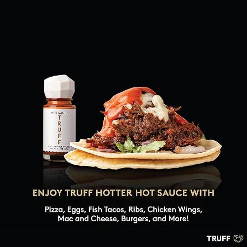 TRUFF WHITE TRUFFLE HOT SAUCE MINI SET - 4 PACK, PORTABLE TRAVEL BOTTLES WITH RED CHILI PEPPERS, CORIANDER - PERFECT GIFT FOR HOT SAUCE ENTHUSIASTS (6 OZ)