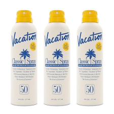 VACATION CLASSIC SUNSCREEN SPRAY, WATER-RESISTANT, LIGHTWEIGHT, VEGAN, 6 FL. OZ. - PACK OF 3