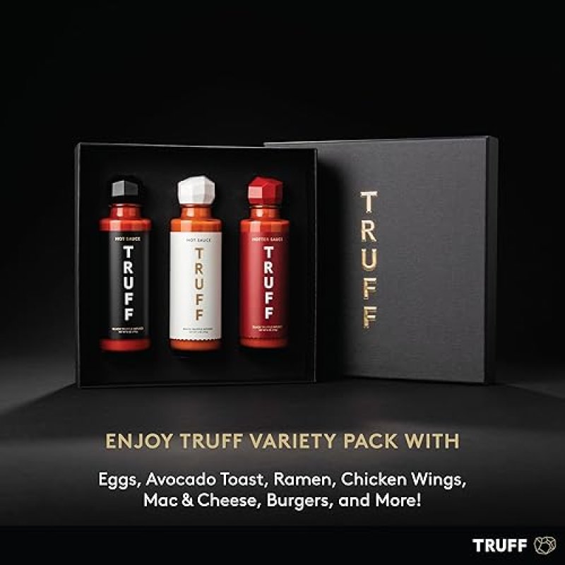 TRUFF HOT SAUCE VARIETY PACK - ORIGINAL, HOTTER, AND LIMITED WHITE EDITION WITH TRUFFLE - 3-BOTTLE BUNDLE (6OZ EACH)
